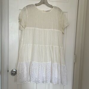 Olivaceous Baby Doll Eyelet Dress